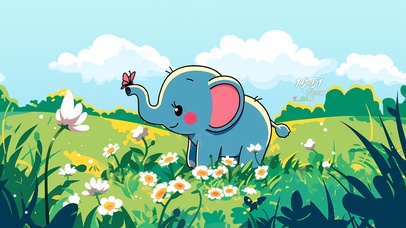可爱小象没烦恼