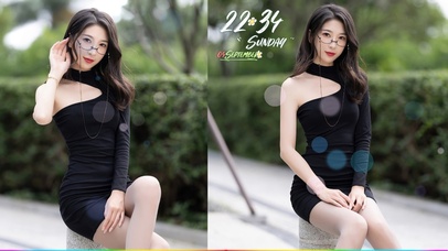 戴眼镜的长裙美女