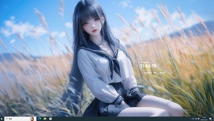  芦苇丛黑丝少女主题