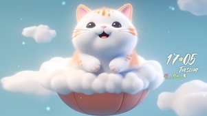 可爱云彩猫咪