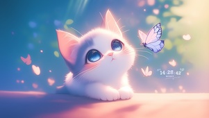 抓蝴蝶的猫咪