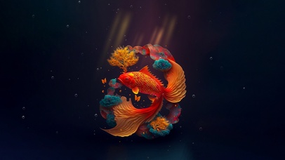 锦鲤 祥云 好运锦鲤 4K