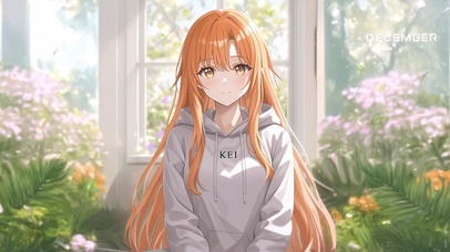 唯美花朵房间女孩