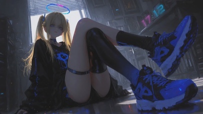 赛博朋克双马尾少女