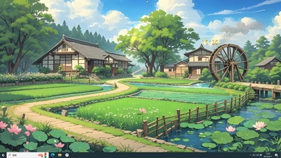 绿色乡村稻田4K