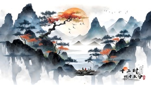 蓬莱顶对弈的仙人