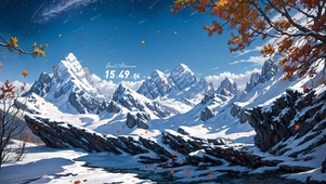 治愈雪山枫叶