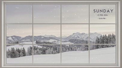 假窗户 雪景（时钟版）