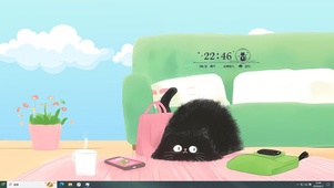 简约清新黑猫