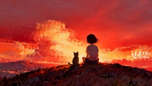 夕阳 火烧云