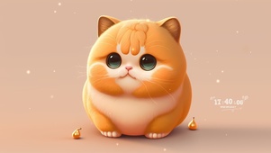 可爱胖猫咪