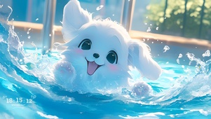 泳池小狗