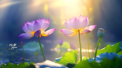 晨曦唯美莲花