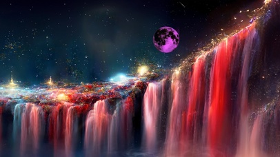 彩色流水生财 4K壁纸