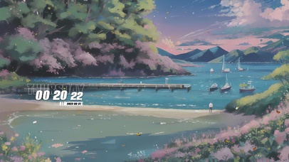 唯美治愈晚霞海景