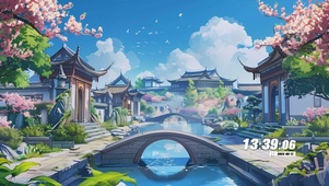 古风樱花树木