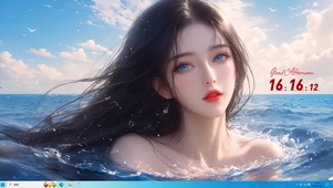 戏水少女