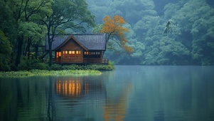 湖岸 小屋