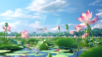 清新池塘荷花香