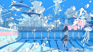 夏日泳池