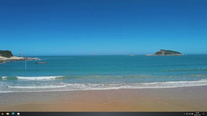 4K海边雨天蓝天沙滩