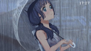 撑伞的女孩