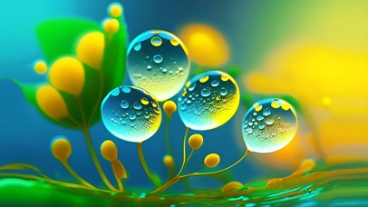 4K清新护眼水珠花