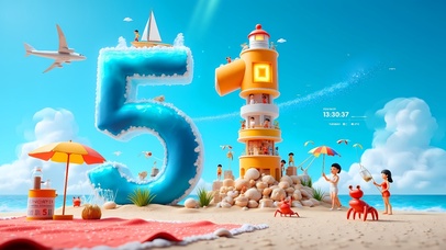 海边沙滩五一度假