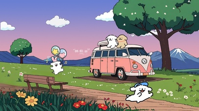 和线条小狗一起旅行吧