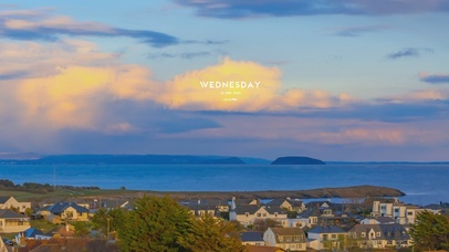 4K唯美治愈夕阳海边小镇