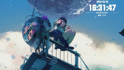 4K吹泡泡的少女