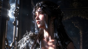 4k黑发黑裙少女