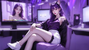 气质猫耳长腿美女