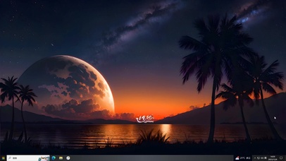 椰林治愈夜空海洋