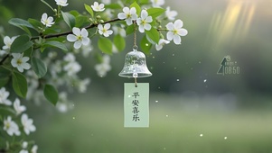 绿色玻璃风铃