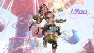 可爱玩泡泡机的女英雄啊