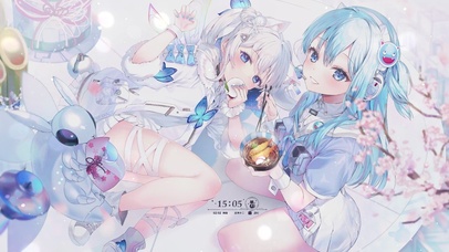 萌系可爱野营少女