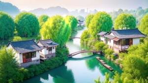 4k春天的小镇