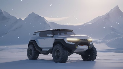 4K雪地suv越野汽车