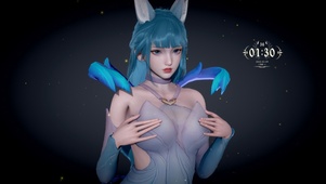 治愈动漫蓝发少女