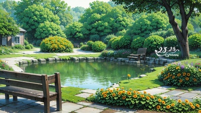 4K唯美治愈夏日花园