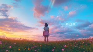 草原晚霞