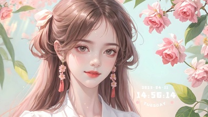 4k玫粉甜美少女