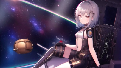 4k 治愈可爱宇宙太空舱女孩