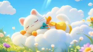 棉花糖上猫咪