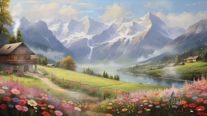 护眼云雾花园绿景