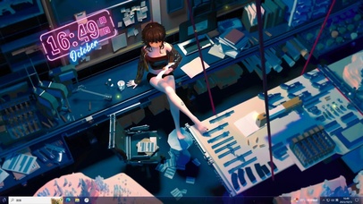 4k 短发少女 夜晚 工作室