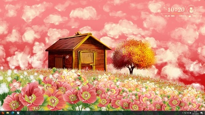 晚霞花开和小屋（含音频、时钟）