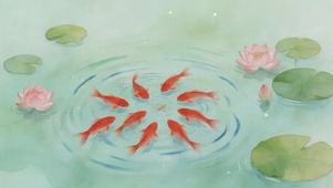 莲开见喜，锦鲤招财