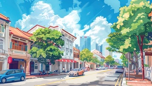 在城市街头漫游